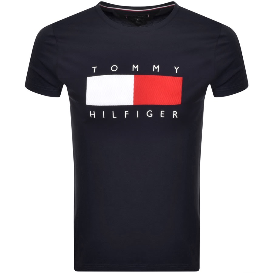 Alternative Image for ProductTommy Hilfiger Corp Texture Insert T Shirt Navy1